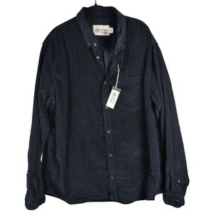 Alpine Design Mens XL Cord Shirt Navy Corduroy Button Down ADM24309 Gorpcore